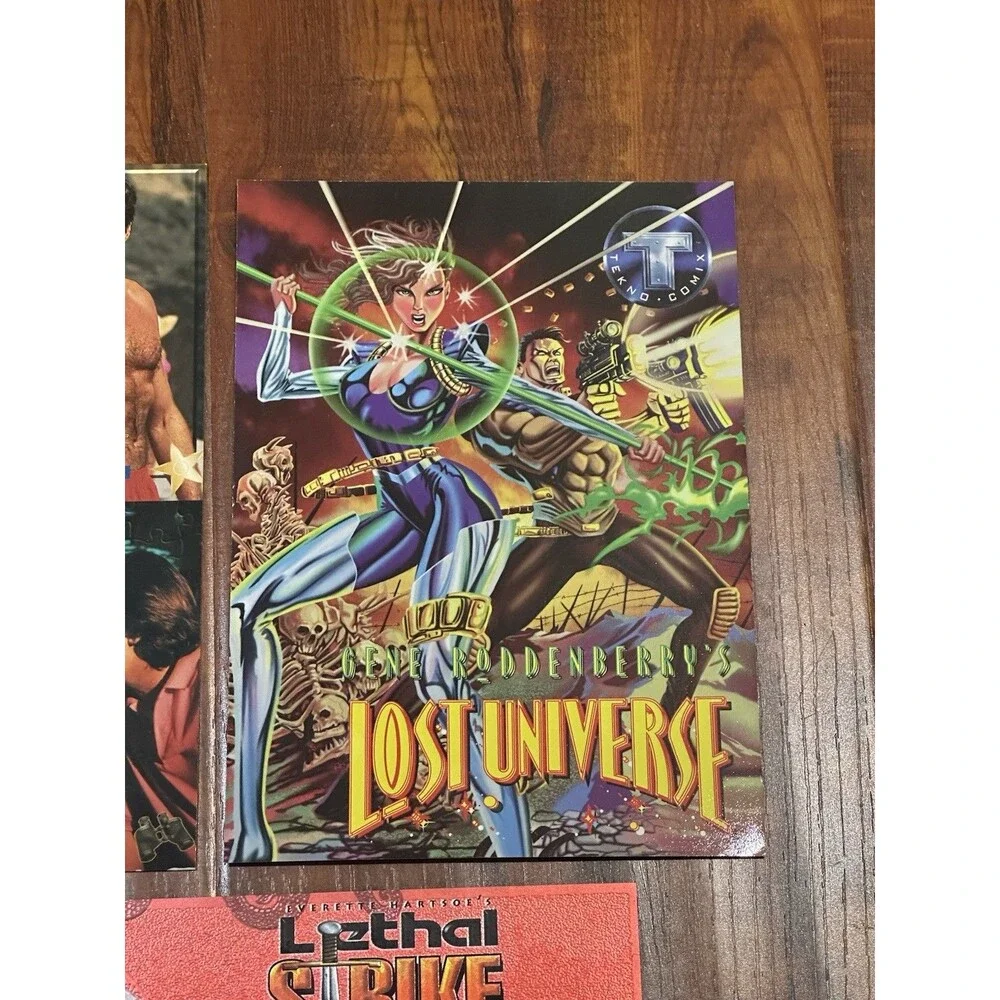 Lot of (5) 1990’s Oversized Promo Trading Cards - Baywatch, Waterworld, Batman +